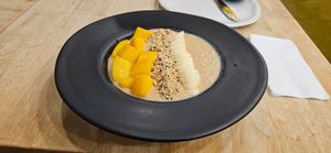 Peanut butter, banana, mango, muesli and oats milk at The Mango Garden in Koh Phi Phi