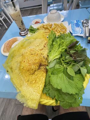 Vietnamese pancake  at Vegan Family Restaurant in Ho Chi Minh City