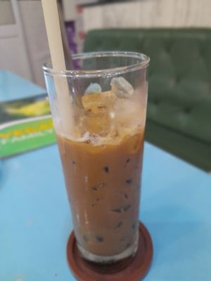 Vegan iced white coffee at Vegan Family Restaurant in Ho Chi Minh City