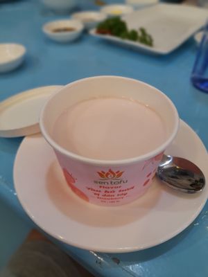 Strawberry Tofu dessert at Vegan Family Restaurant in Ho Chi Minh City