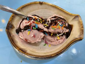 Strawberry ice cream   at Vegan Family Restaurant in Ho Chi Minh City