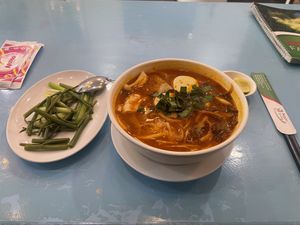Thai style noodle soup  at Vegan Family Restaurant in Ho Chi Minh City