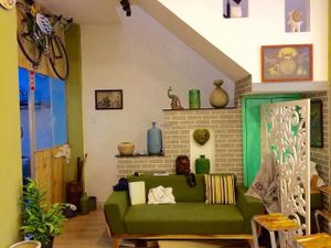 yes the relaxing sofar, where i usually come to sit at Vegan Family Restaurant in Ho Chi Minh City