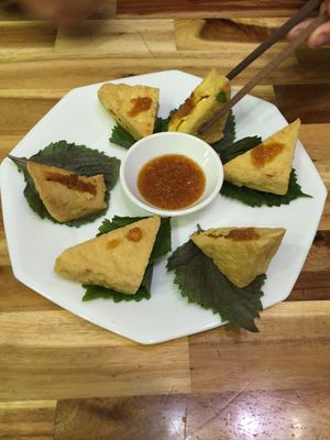 Fried tofu at Vegan Family Restaurant in Ho Chi Minh City