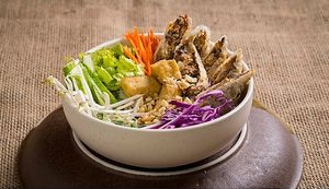 Rice Noodles With Fried Spring Roll at Vegan Family Restaurant in Ho Chi Minh City