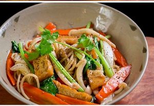 Stir fried veg.mushroom noodle  at Vegan Family Restaurant in Ho Chi Minh City
