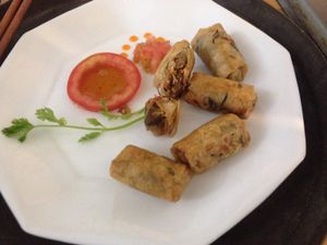 Fried spring rolls at Vegan Family Restaurant in Ho Chi Minh City