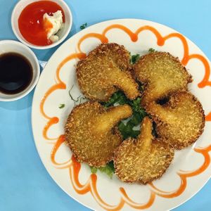 Crispy fried mushrooms - highly recommend! at Vegan Family Restaurant in Ho Chi Minh City