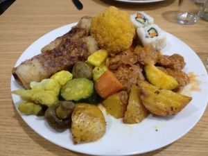 Buffet things at Veganio in Prague