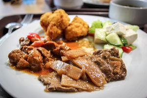 selection from the buffet  at Veganio in Prague