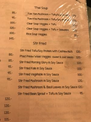 veg menu no longer has vegan meats and they told me they have eliminated them forever at Doi Soi 12 in Bangkok