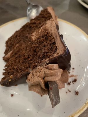 Chocolate cake at Nordvegan in Oslo