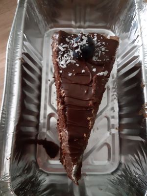 Chocolate cake at Nordvegan in Oslo