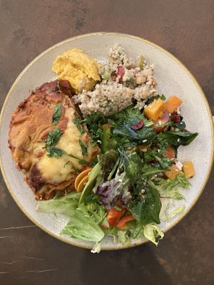 Vegan lasagna  at Nordvegan in Oslo