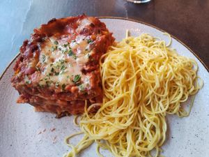 Lasagna with noodles (pick and choose) at Nordvegan in Oslo