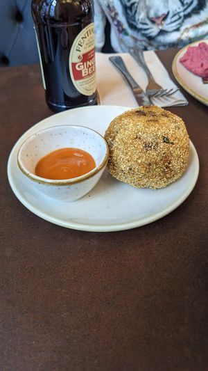 Arancini ball at Nordvegan in Oslo