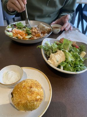 BBQ Melody, half salad and arancini  at Nordvegan in Oslo