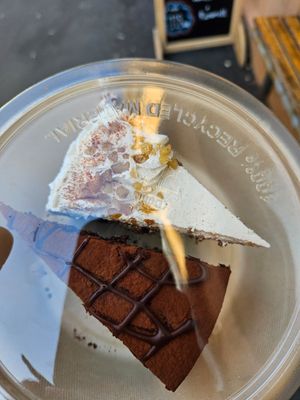 Cake slices that I bought to takeaway at Nordvegan in Oslo