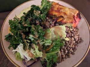 Enchilada with salad mix at Nordvegan in Oslo