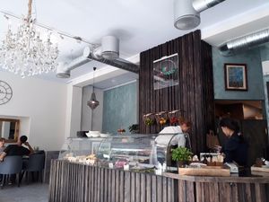 Inside the caé at Nordvegan in Oslo