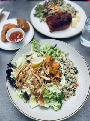 Rainbow bowl and lasagnaa  at Nordvegan in Oslo