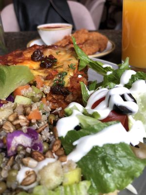 Lasagna and mixed salad   at Nordvegan in Oslo