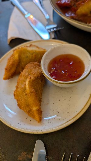 Crispy Fried Gyoza at Nordvegan in Oslo