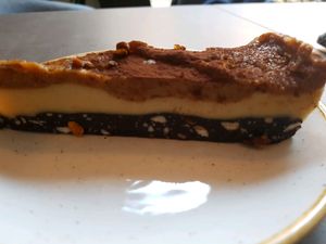 salted caramel cake at Nordvegan in Oslo