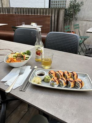 Vegan sushi and half portion Buddha bowl. Super delicious   at Nordvegan in Oslo