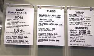 Menu at Nordvegan in Oslo