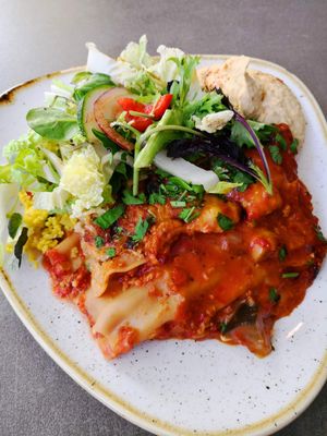 Lasagna at Nordvegan in Oslo