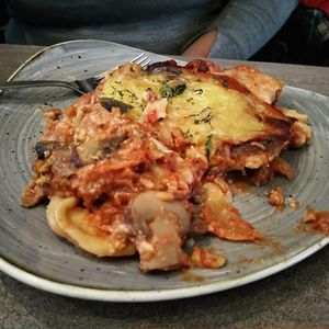 Lasagne at Nordvegan in Oslo