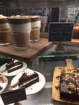 Dessert counter at Nordvegan in Oslo