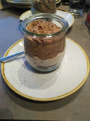 Chocolate mousse at Nordvegan in Oslo