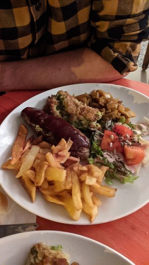 Mushroom Sausage at Le Faitout Vegan in Paris