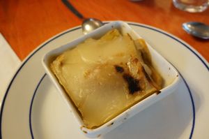 Pear gratin at Le Faitout Vegan in Paris