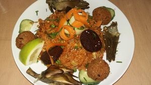 Paella at Le Faitout Vegan in Paris