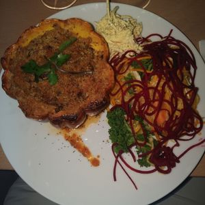 Stuffed butternut at Le Faitout Vegan in Paris