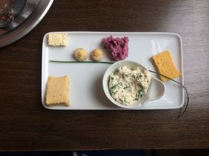 cheese starter plate - the best cheese I ever ate! at Le Faitout Vegan in Paris