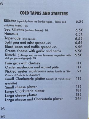 Menu  at Le Faitout Vegan in Paris