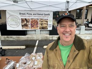 Eric, the baker, at the farmers market. at Lokal Bread in Williamsburg