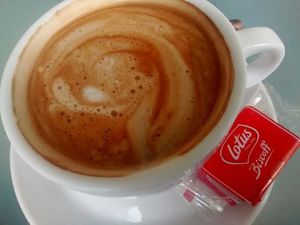 Soya caramel latte at Musicker in Isle Of Bute