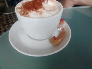 Soya cappuccino at Musicker in Isle Of Bute