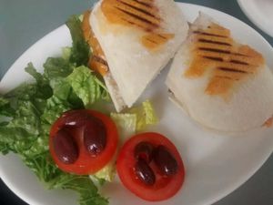 Cheeze and veggie haggis panini at Musicker in Isle Of Bute