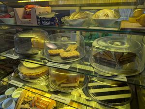 Cake selection at Musicker in Isle Of Bute