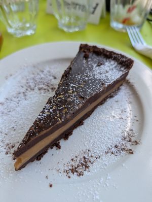 Vegan Salted caramel cheesecake at Musicker in Isle Of Bute