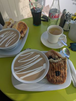 Cute little veg place with views to the Castle, we both ordered the soup of the day which was cauliflower and paninis - nice, cheap and tasted AMAZING 🤩 at Musicker in Isle Of Bute
