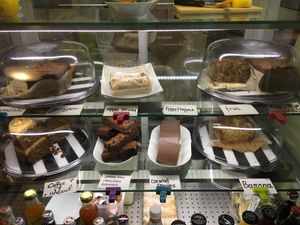 Cakes - the homemade ones in glass are vegan  at Musicker in Isle Of Bute