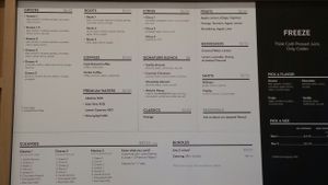 menu at Pressed Juicery in San Jose