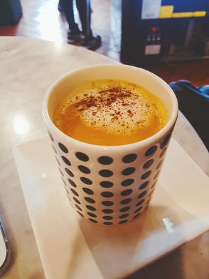 Pumpkin spice latte~ subbed almond milk and no espresso at Fat Cat Neighborhood Bistro - 팻캣 in Seoul